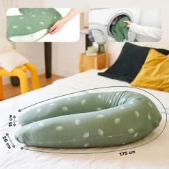 Discount Coussin de maternité B.Love 2 en 1 Wind Vert Coussin De Grossesse