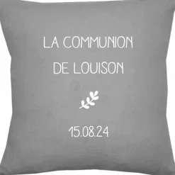 Sale Coussin de naissance gris béton personnalisable (45 x 45 cm) Coussin