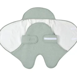 Clearance Couverture Babynomade double polaire vert sauge et blanc (0-6 mois) Couverture Nomade