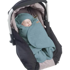 Béaba Couverture Babynomade double polaire bleu baltique et blanc (0-6 mois)