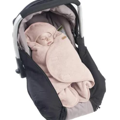 Béaba Couverture Babynomade double polaire rose poudré et blanc (0-6 mois)