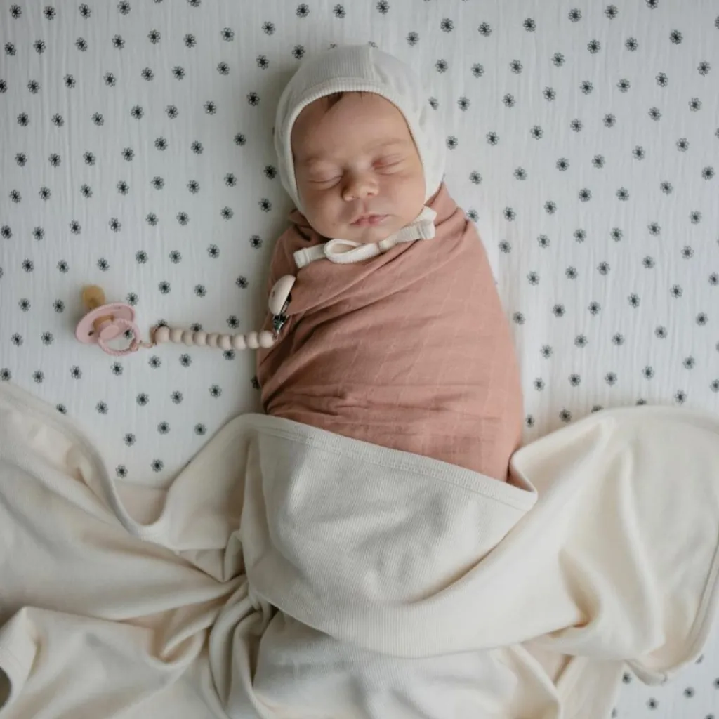 Couverture bébé côtelée Ivory (90 x 90 cm) Enfant Couverture Bébé Et Enfant