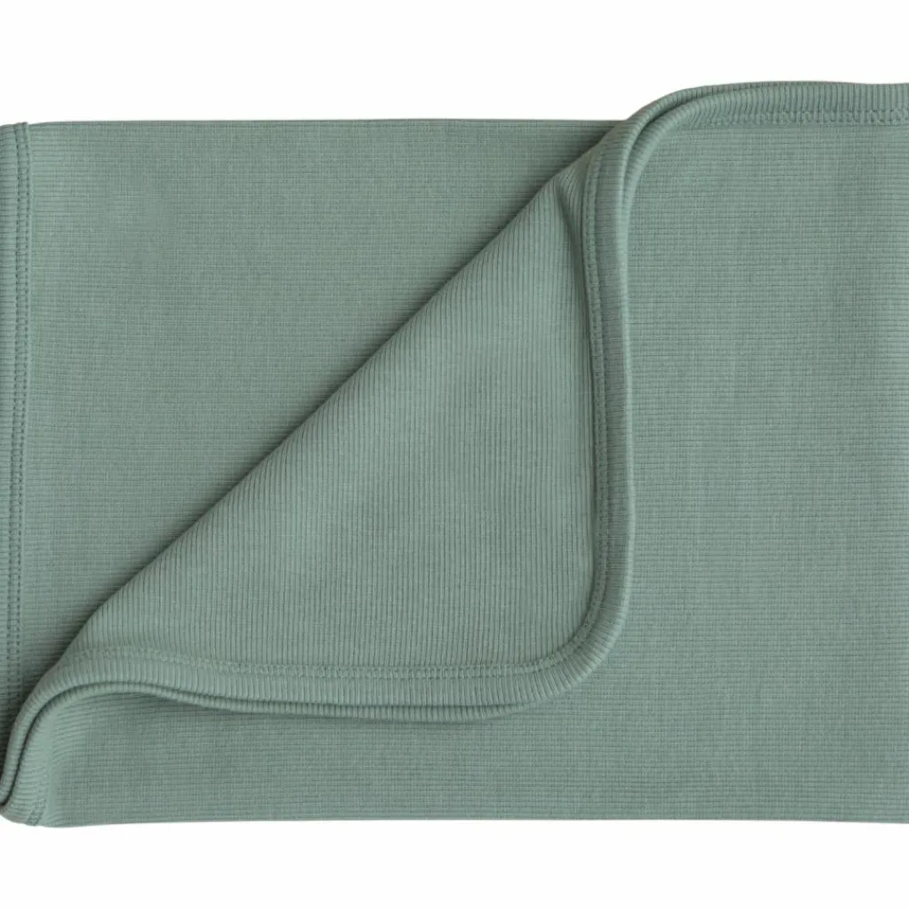 Enfant Mushie Couverture bébé côtelée Roman Green (90 x 90 cm)