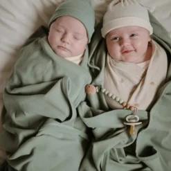 Enfant Mushie Couverture bébé côtelée Roman Green (90 x 90 cm)