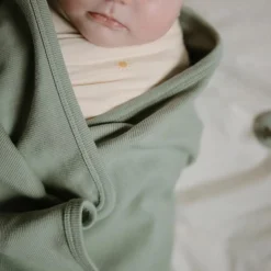 Enfant Mushie Couverture bébé côtelée Roman Green (90 x 90 cm)