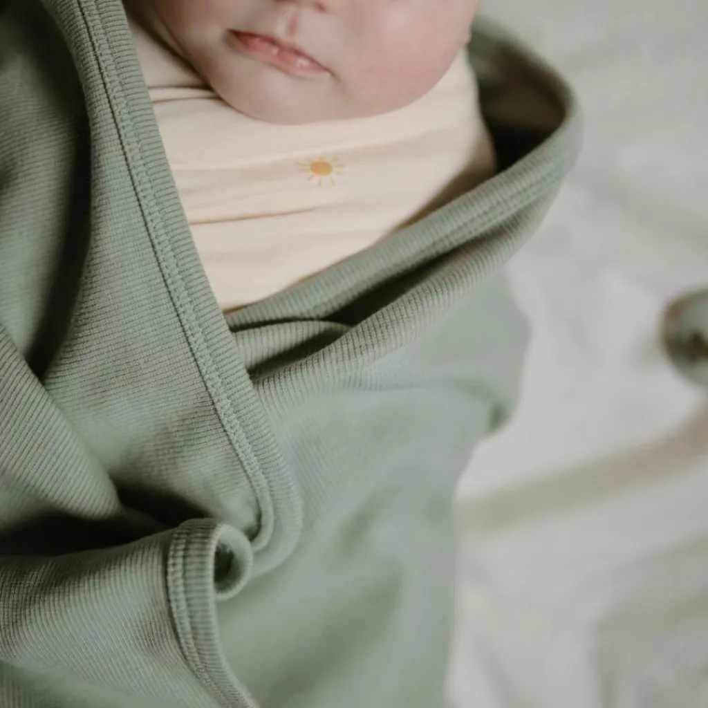Enfant Mushie Couverture bébé côtelée Roman Green (90 x 90 cm)