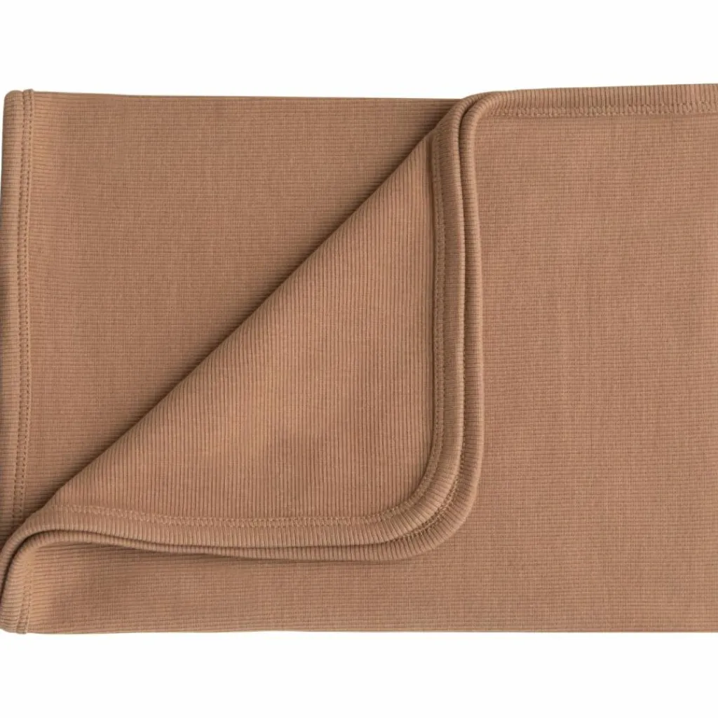 Enfant Mushie Couverture bébé côtelée Tan (90 x 90 cm)
