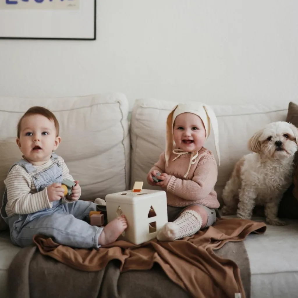 Enfant Mushie Couverture bébé côtelée Tan (90 x 90 cm)