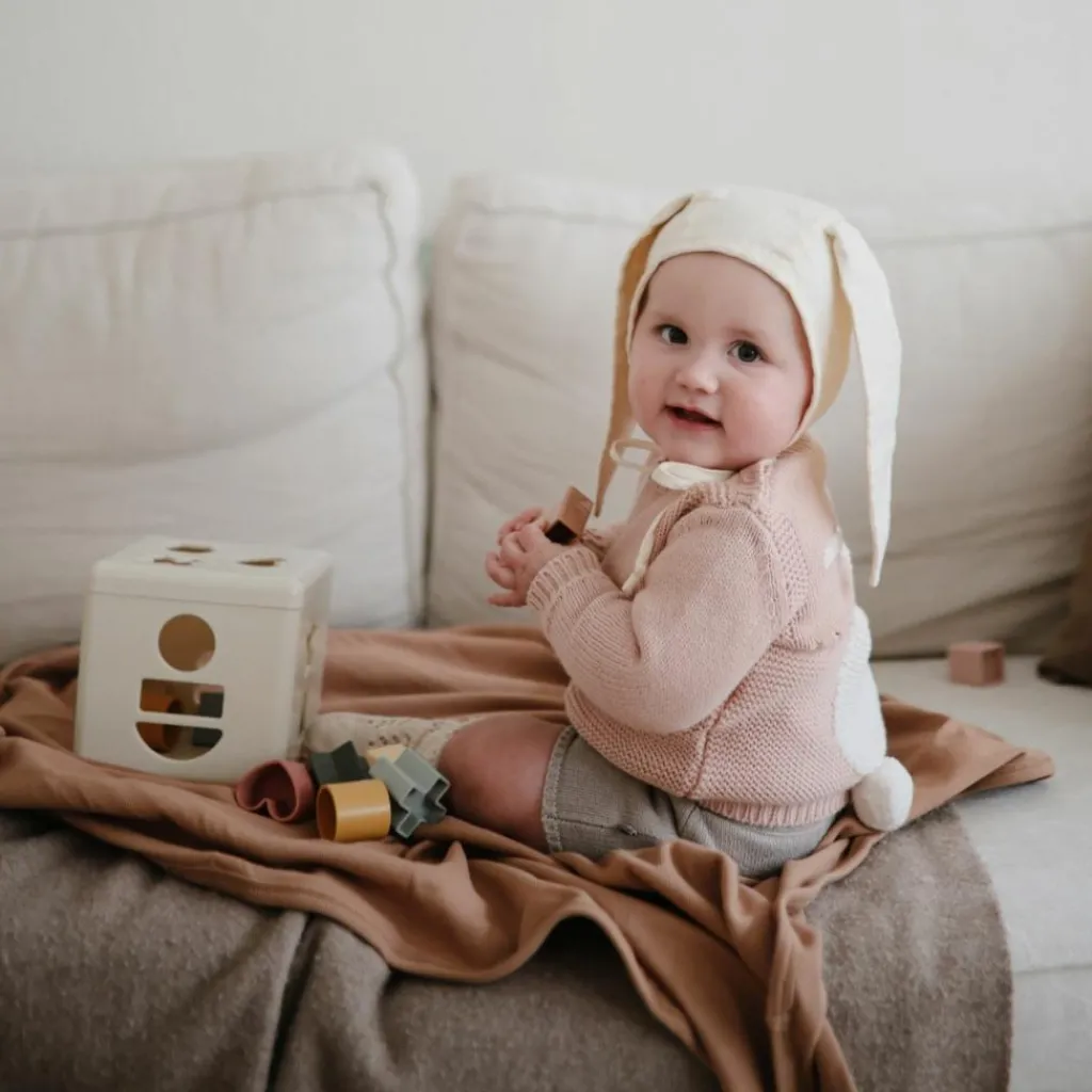 Enfant Mushie Couverture bébé côtelée Tan (90 x 90 cm)