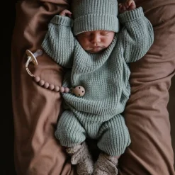 Enfant Mushie Couverture bébé côtelée Tan (90 x 90 cm)