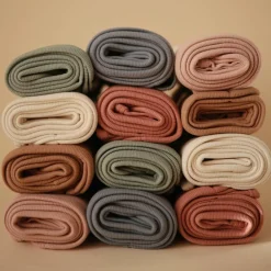 Enfant Mushie Couverture bébé côtelée Tan (90 x 90 cm)