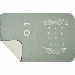 BB & Co Couverture décor pour photos avec 2 accessoires rayé vert de gris