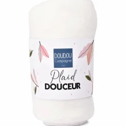 Enfant Doudou et Compagnie Couverture douceur blanc (70 x100 cm)