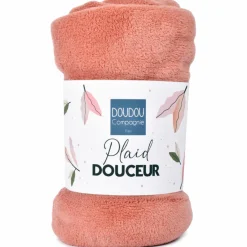 Enfant Doudou et Compagnie Couverture douceur terracota (70 x100 cm)