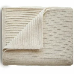 Online Couverture en coton bio Ribbed Beige melange (80 x 100 cm) Enfant Couverture Bébé Et Enfant