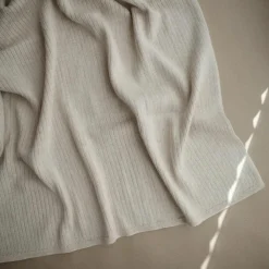 Online Couverture en coton bio Ribbed Beige melange (80 x 100 cm) Enfant Couverture Bébé Et Enfant
