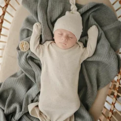 Enfant Mushie Couverture en coton bio Ribbed Smoke (80 x 100 cm)