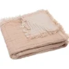 Enfant Jollein Couverture en coton Fringe Moonstone-Ivory (75 x 100 cm)