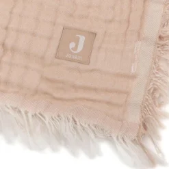 Enfant Jollein Couverture en coton Fringe Moonstone-Ivory (75 x 100 cm)