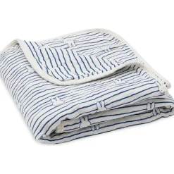Enfant Jollein Couverture en coton Miffy Stripe Navy (75 x 100 cm)