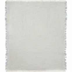 Enfant Jollein Couverture en gaze de coton Fringe Stripe Sea Green (75 x 100 cm)