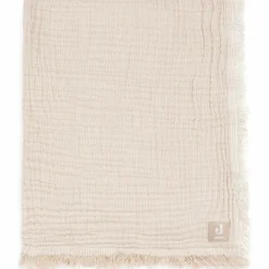Enfant Jollein Couverture en gaze de coton Fringe Stripe Biscuit (75 x 100 cm)