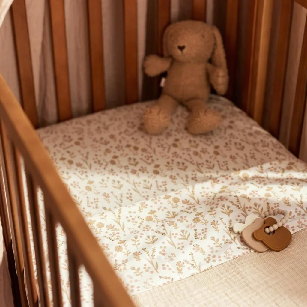 Enfant Jollein Couverture en gaze de coton Fringe Stripe Biscuit (75 x 100 cm)