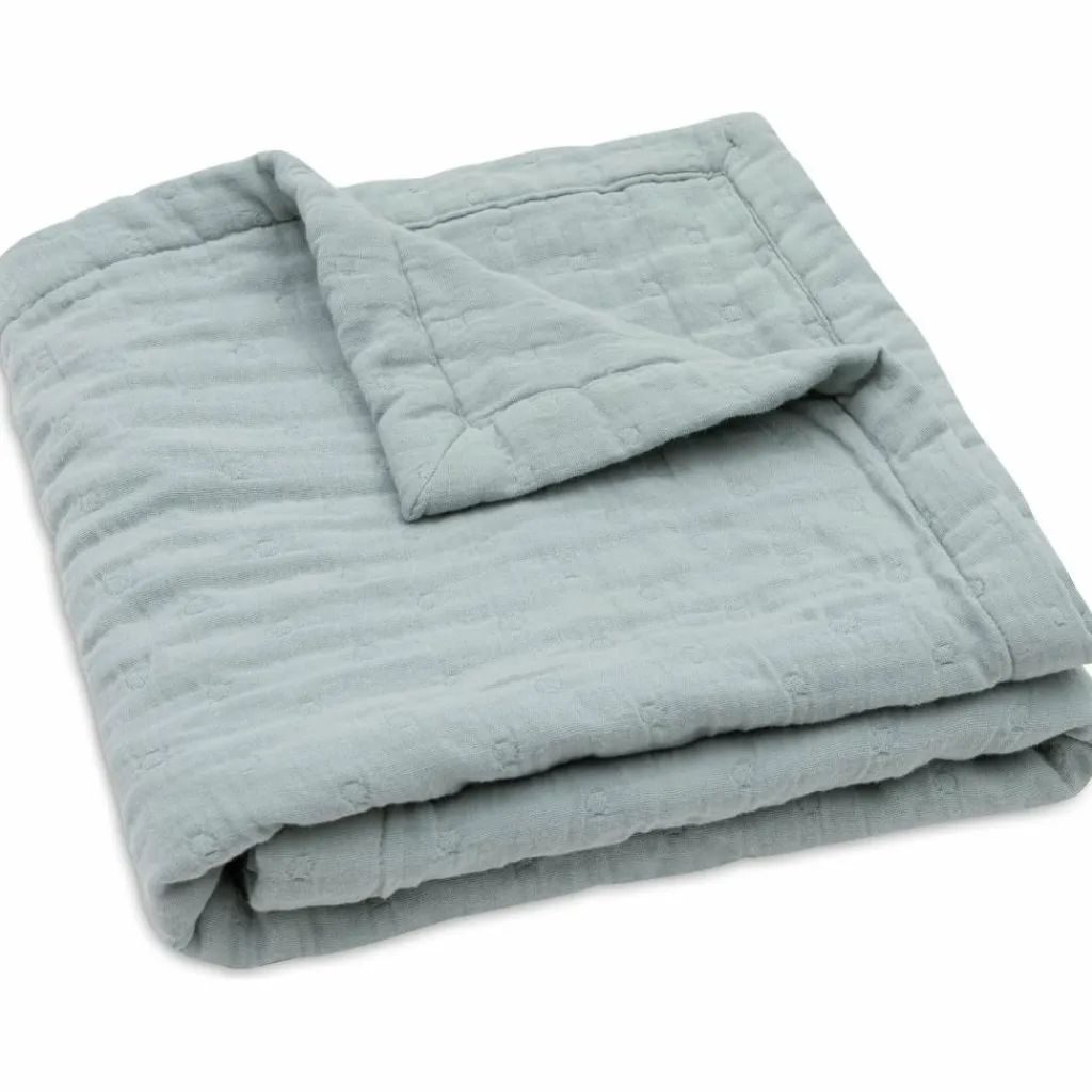 Enfant Jollein Couverture en gaze de coton Jacquard Sea Green (75 x 100 cm)