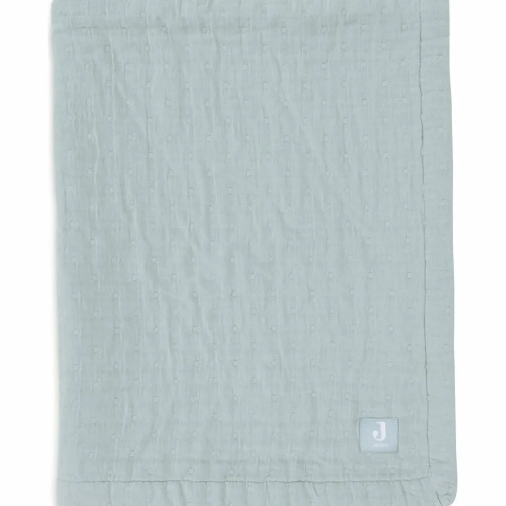 Enfant Jollein Couverture en gaze de coton Jacquard Sea Green (75 x 100 cm)