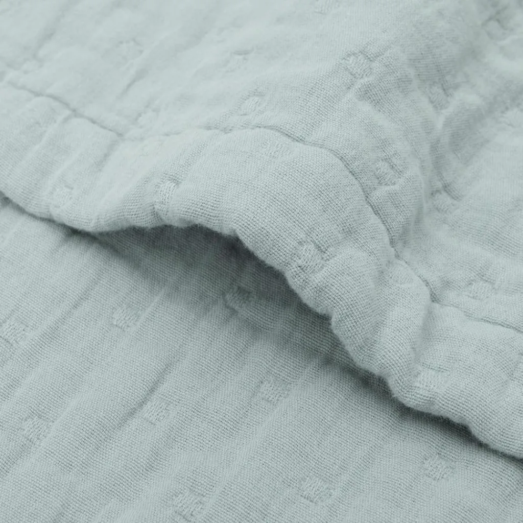 Enfant Jollein Couverture en gaze de coton Jacquard Sea Green (75 x 100 cm)
