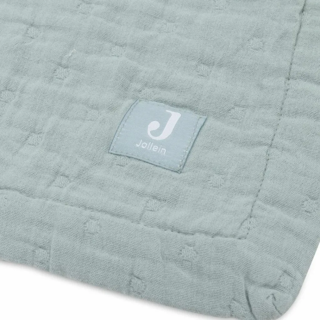 Enfant Jollein Couverture en gaze de coton Jacquard Sea Green (75 x 100 cm)