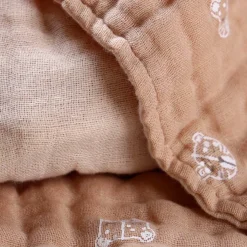 Enfant Noukie's Couverture en mousseline félins cappuccino (75 x 100 cm)