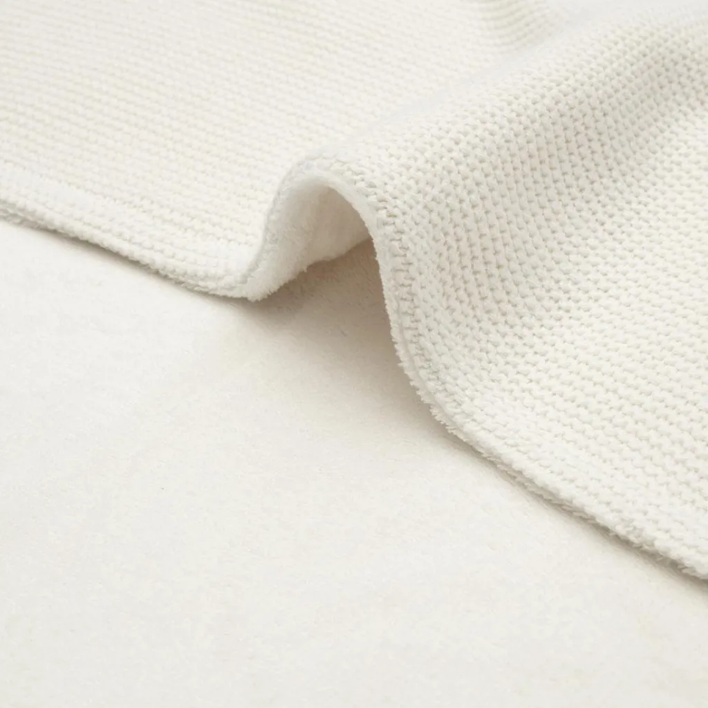 Enfant Jollein Couverture en polaire Basic Knit Ivory (75 x 100 cm)