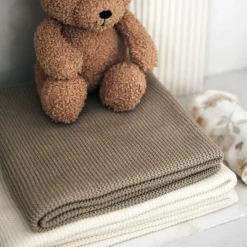 Enfant Jollein Couverture en polaire Basic Knit Ivory (75 x 100 cm)