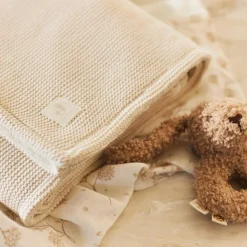 Couverture en polaire Basic Knit Oatmeal (75 x 100 cm) Enfant Couverture Bébé Et Enfant