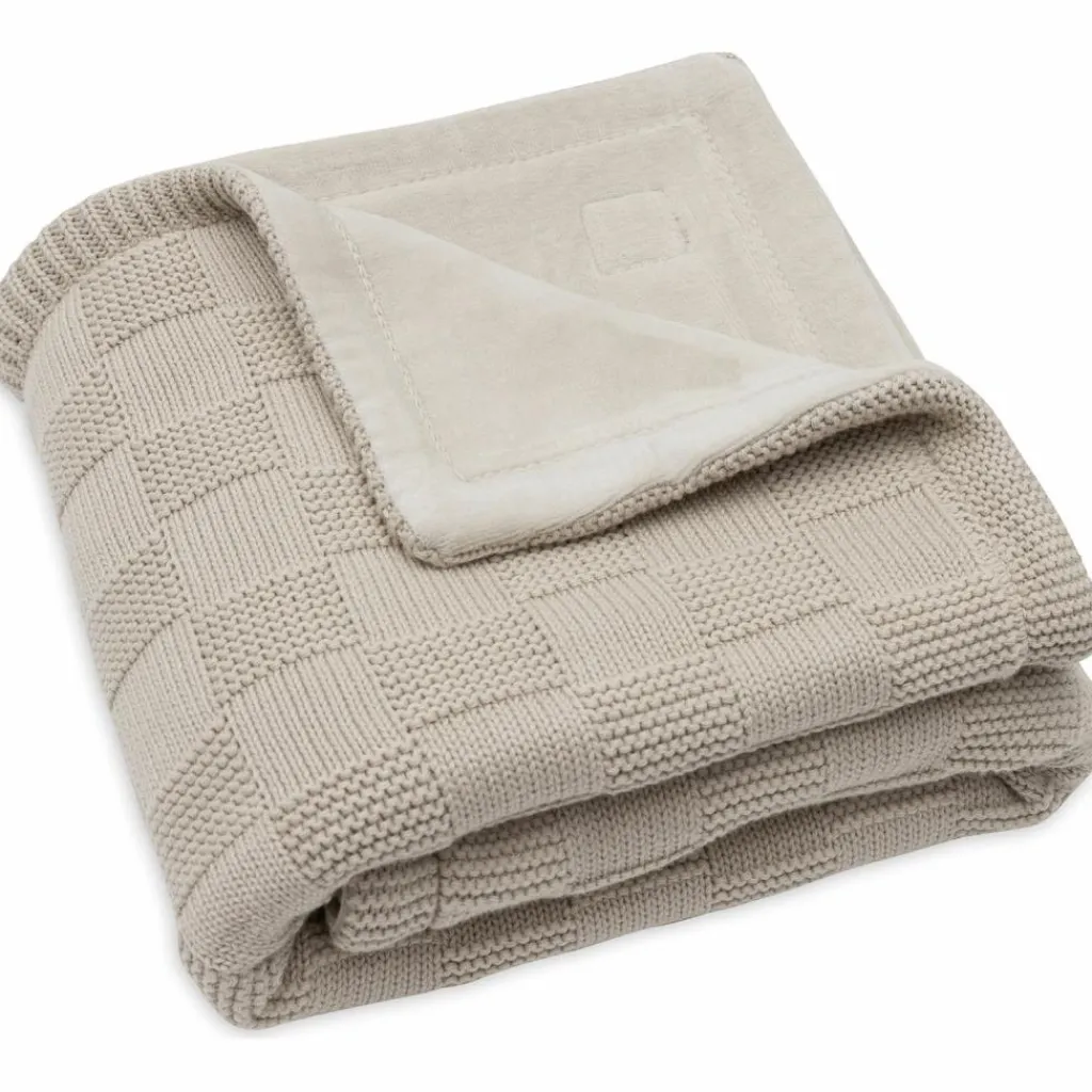 Enfant Jollein Couverture en polaire Box Knit Warm Sand (75 x 100 cm)