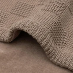 Online Couverture en polaire Box Knit Milky Coffee (100 x 150 cm) Enfant Couverture Bébé Et Enfant