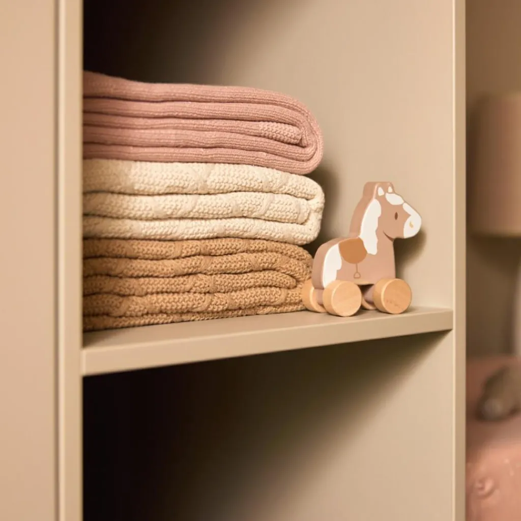 Enfant Jollein Couverture en polaire Check Knit Biscuit (75 x 100 cm)