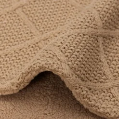 Enfant Jollein Couverture en polaire Check Knit Biscuit (75 x 100 cm)