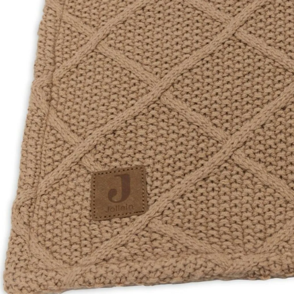 Enfant Jollein Couverture en polaire Check Knit Biscuit (75 x 100 cm)