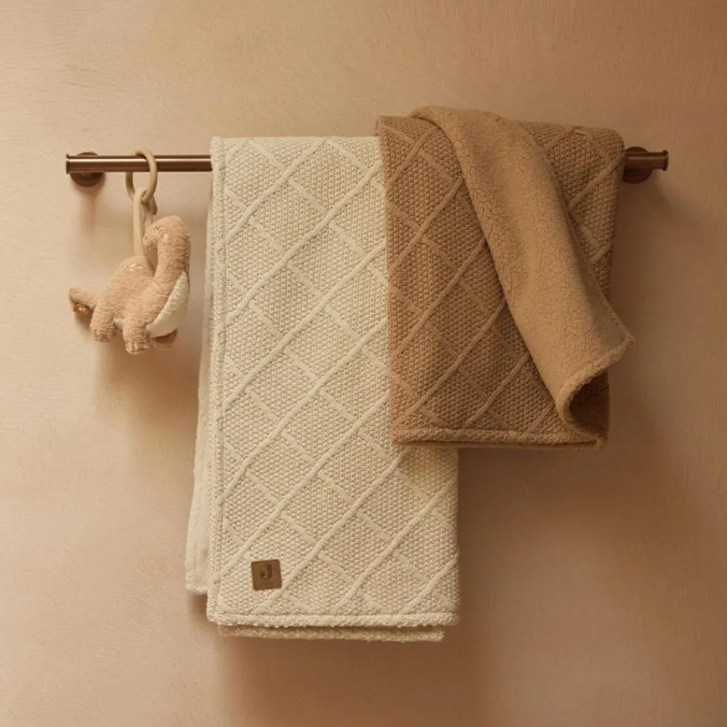 Enfant Jollein Couverture en polaire Check Knit Biscuit (75 x 100 cm)