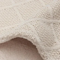 Enfant Jollein Couverture en polaire Check Knit Oatmeal (100 x 150 cm)