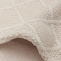 Hot Couverture en polaire Check Knit Oatmeal (75 x 100 cm) Enfant Couverture Bébé Et Enfant