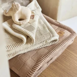 Enfant Jollein Couverture en tricot Box Knit Warm Sand (100 x 150 cm)