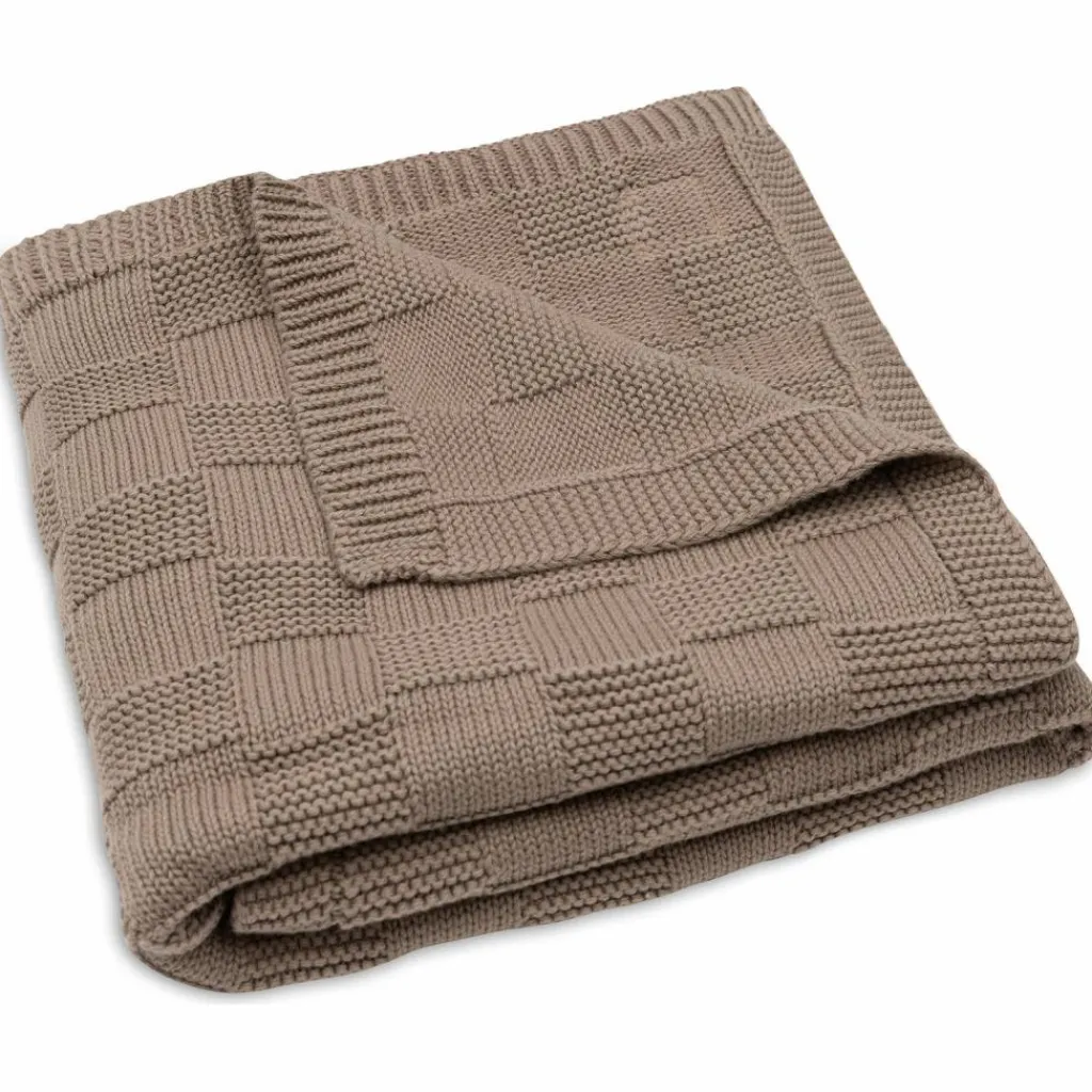 Clearance Couverture en tricot Box Knit Milky Coffee (75 x 100 cm) Enfant Couverture Bébé Et Enfant