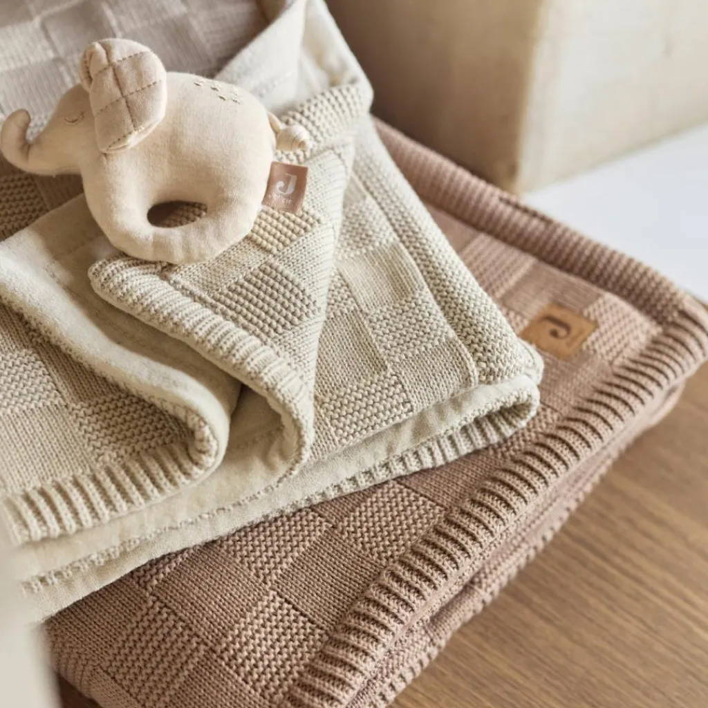 Clearance Couverture en tricot Box Knit Milky Coffee (75 x 100 cm) Enfant Couverture Bébé Et Enfant