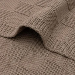 Clearance Couverture en tricot Box Knit Milky Coffee (75 x 100 cm) Enfant Couverture Bébé Et Enfant