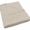 Sale Couverture en tricot Check Knit Oatmeal (100 x 150 cm) Enfant Couverture Bébé Et Enfant