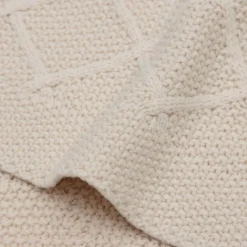 Sale Couverture en tricot Check Knit Oatmeal (100 x 150 cm) Enfant Couverture Bébé Et Enfant