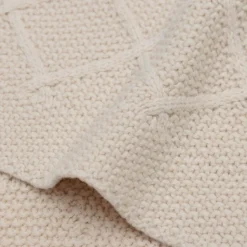 Sale Couverture en tricot Check Knit Oatmeal (75 x 100 cm) Enfant Couverture Bébé Et Enfant
